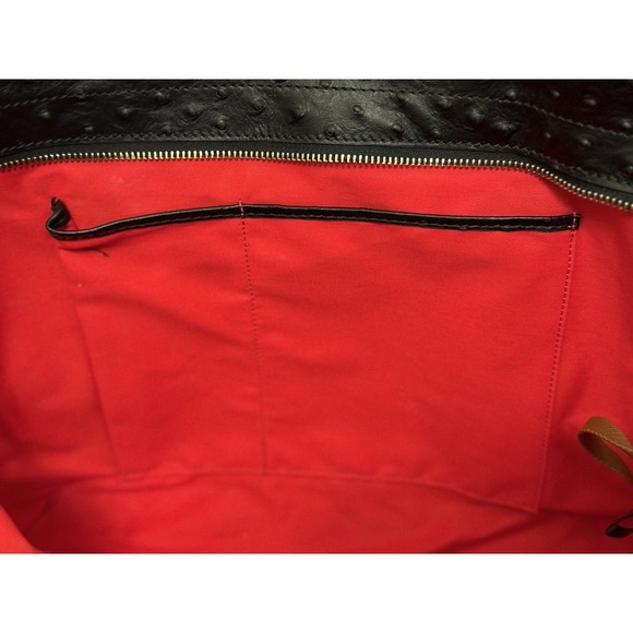 DOONEY & BOURKE East/West‎ Shopper Tote Bag OSTRICH LEATHER Black/Brown - EUC - Picture 14 of 16